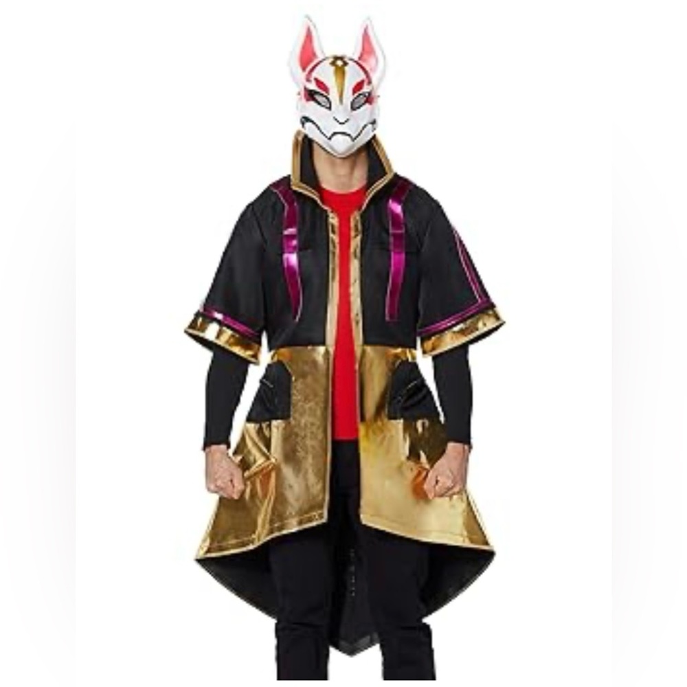 Fortnite . Kids Black and Gold Costume with‎ Mask